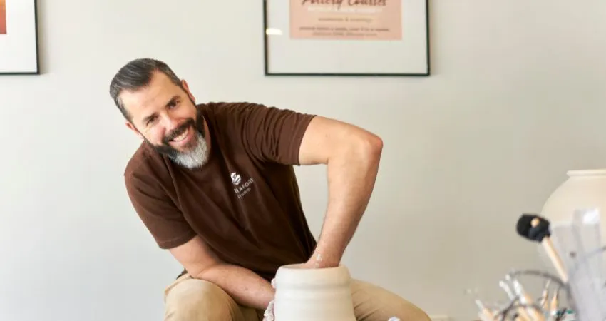 Isaac from terraform creating pottery
